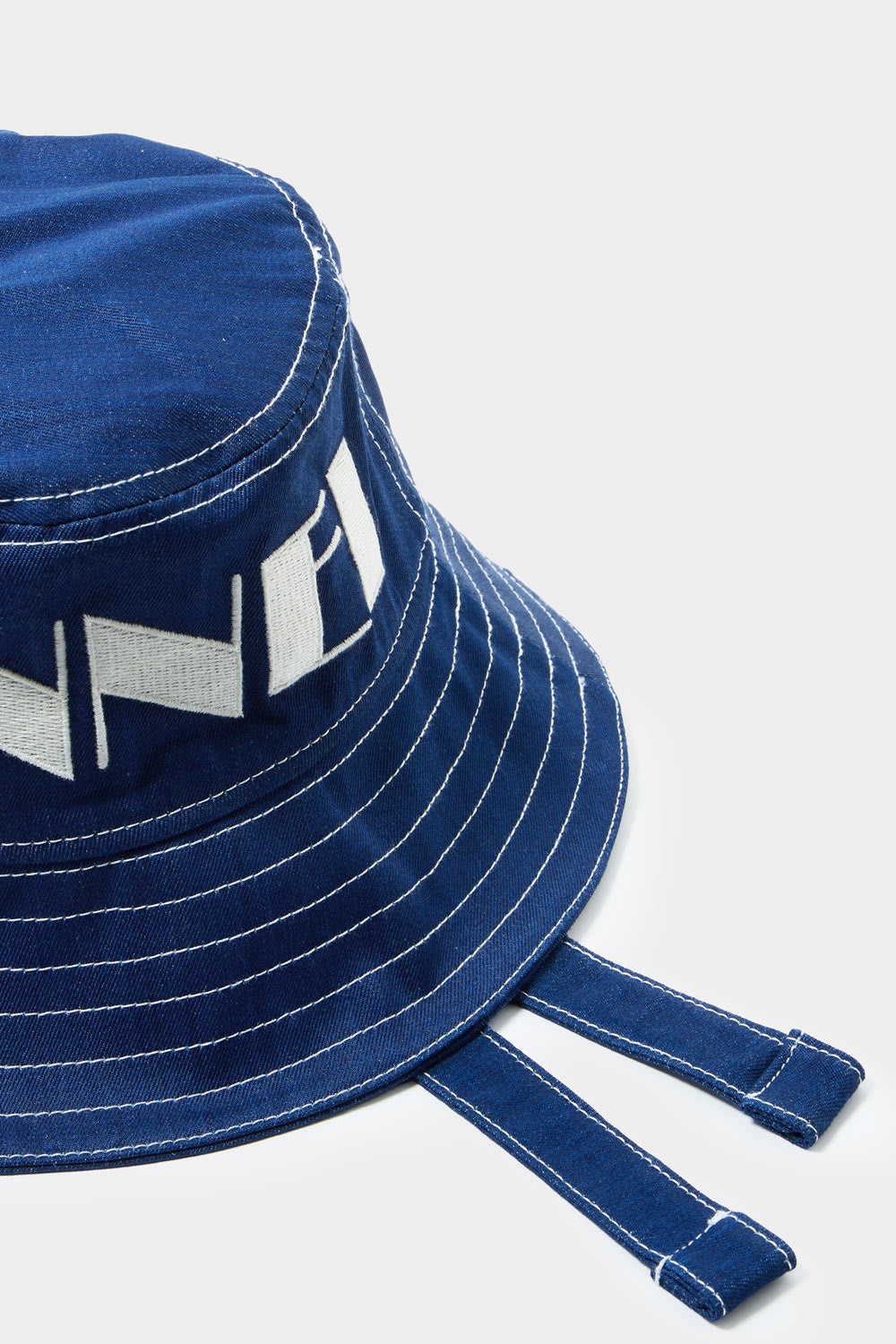 LOGO STRING BUCKET HAT / blue - 4