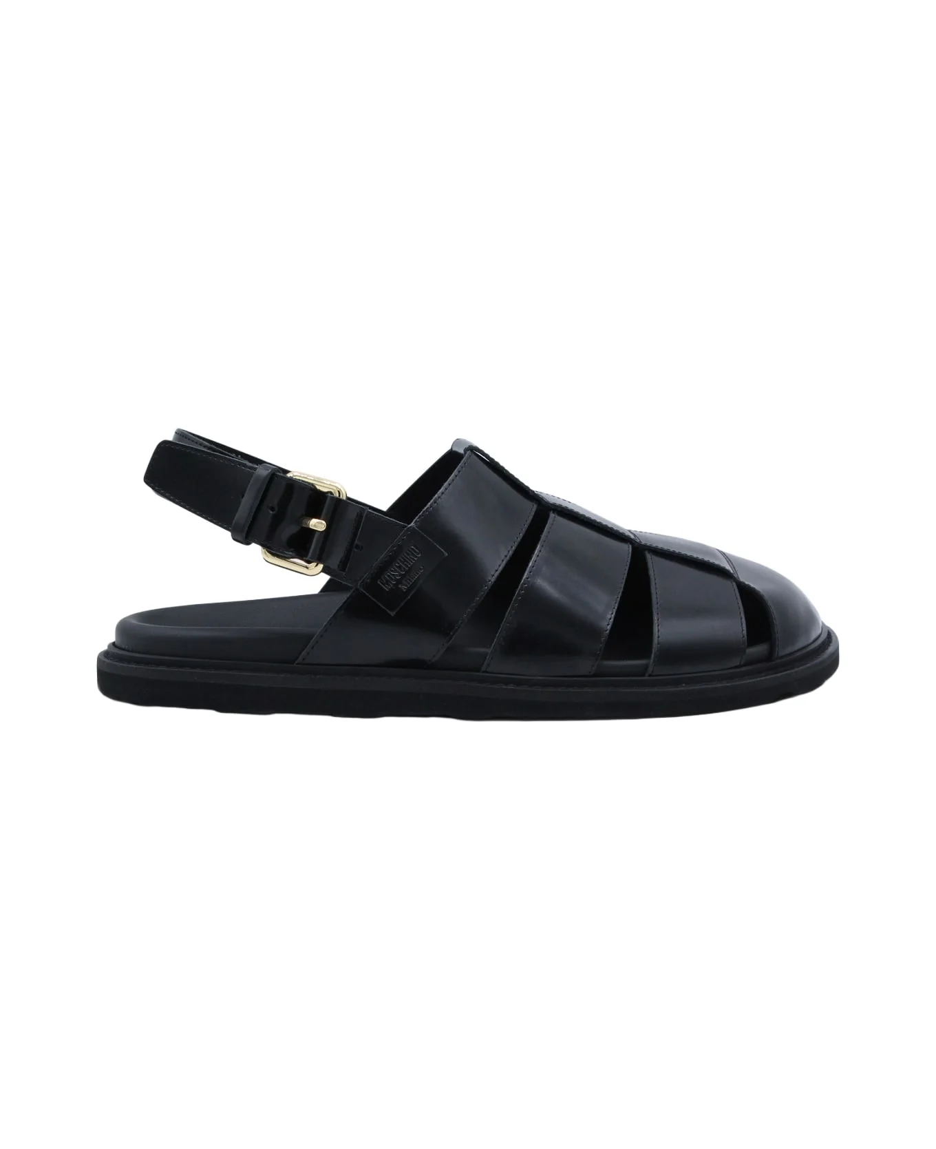 Black Leather Sandals - 1