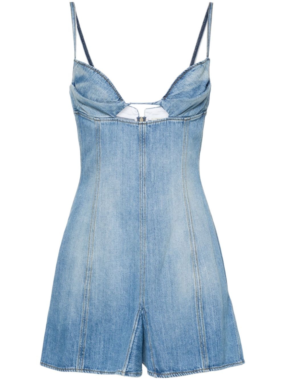 godet-design denim mini dress - 1