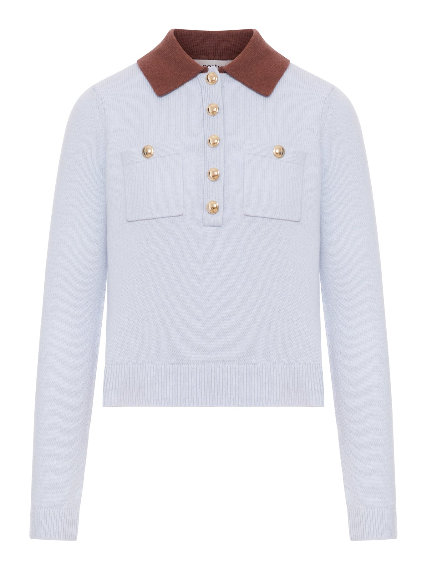 SWEATER WITH CLASSIC CONTRAST COLLAR - 2