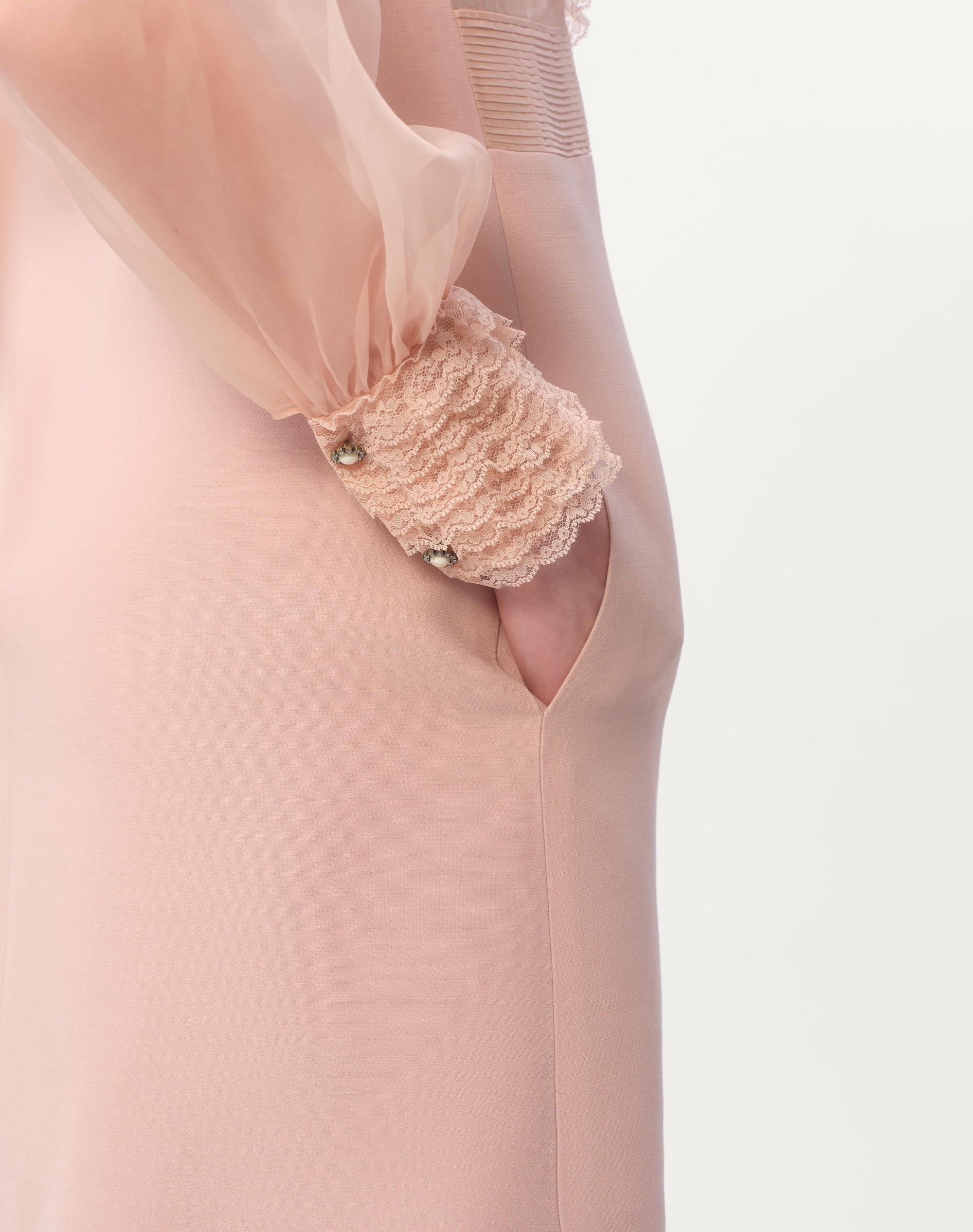 EMBROIDERED CREPE COUTURE SHORT DRESS - 5