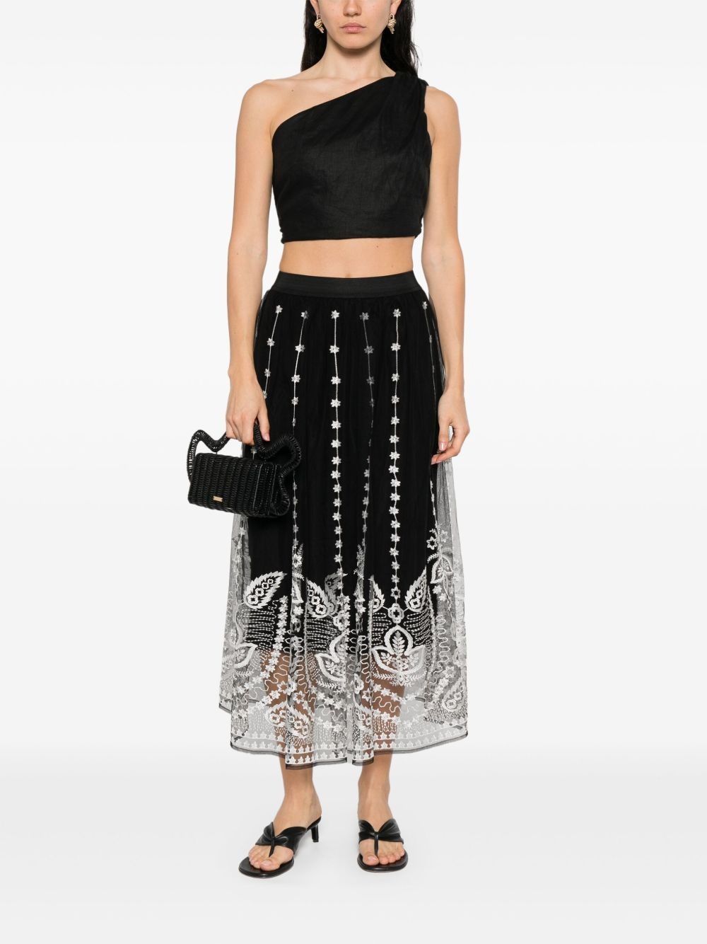 lace-detail maxi skirt - 2