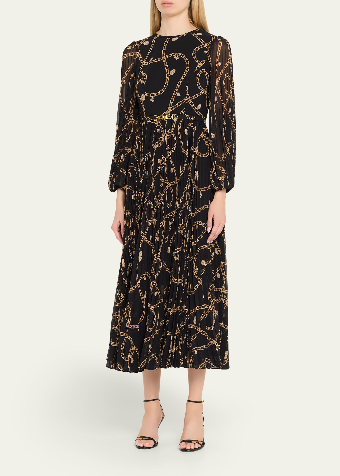 Sunray Long-Sleeve Belted Dress - 4