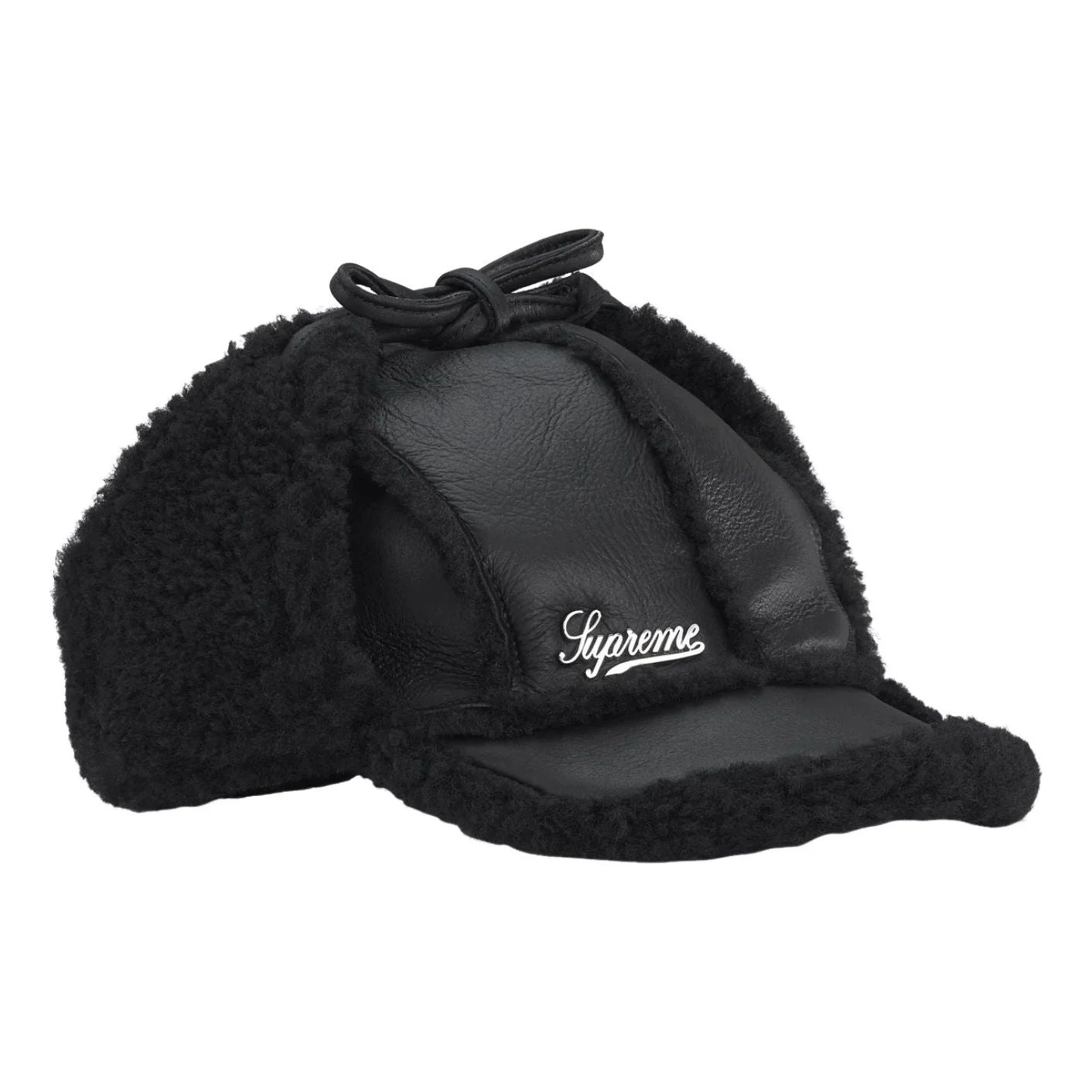 Supreme FW25 Shearling Lined Earflap Cap 'Black' SUP-FW25-1100-BLK - 1
