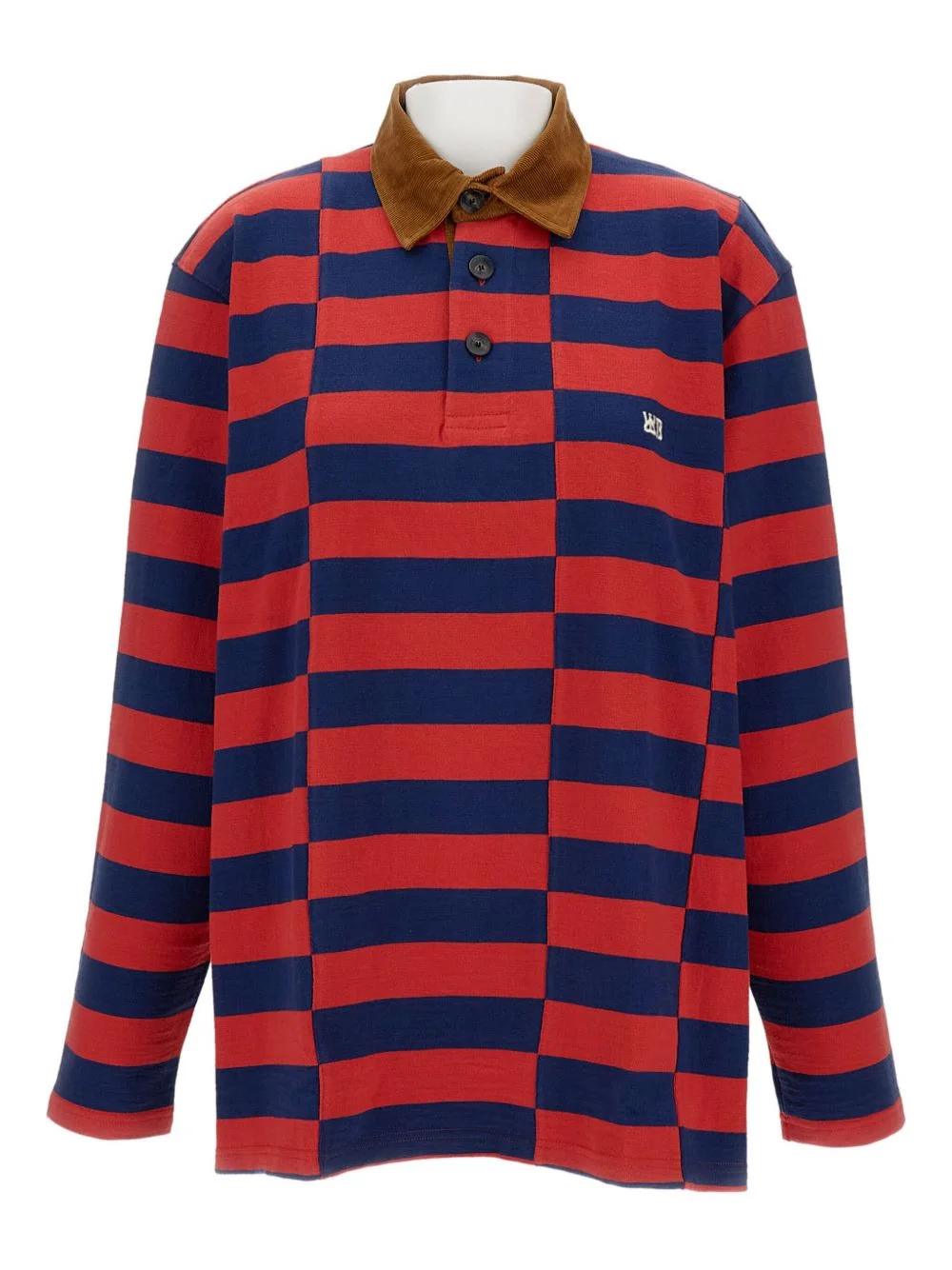 striped long-sleeve polo shirt - 1