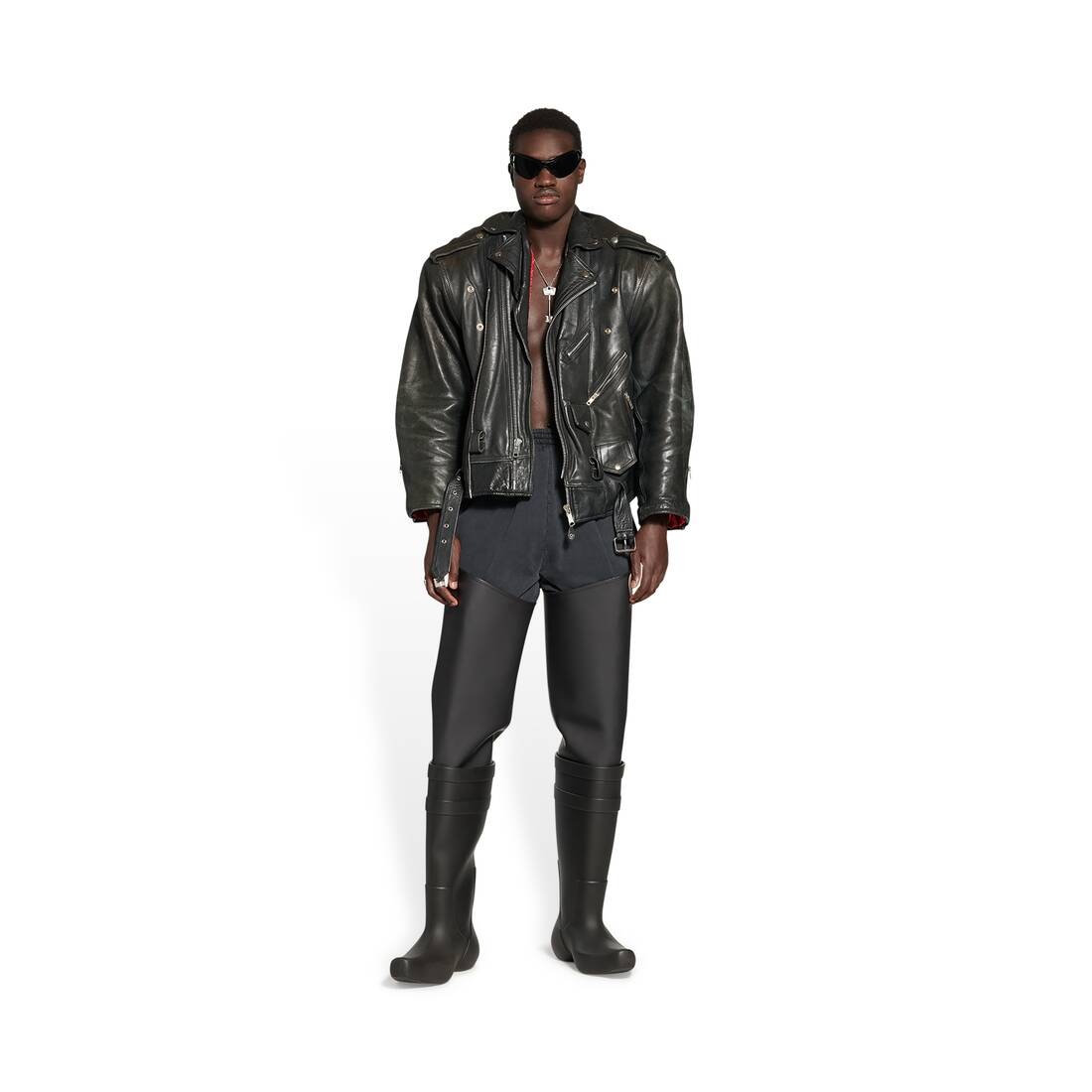 Upcycled Biker Jacket in Black - 2