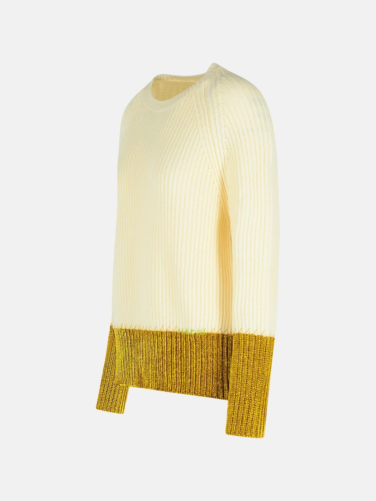 IVORY VIRGIN WOOL SWEATER - 2