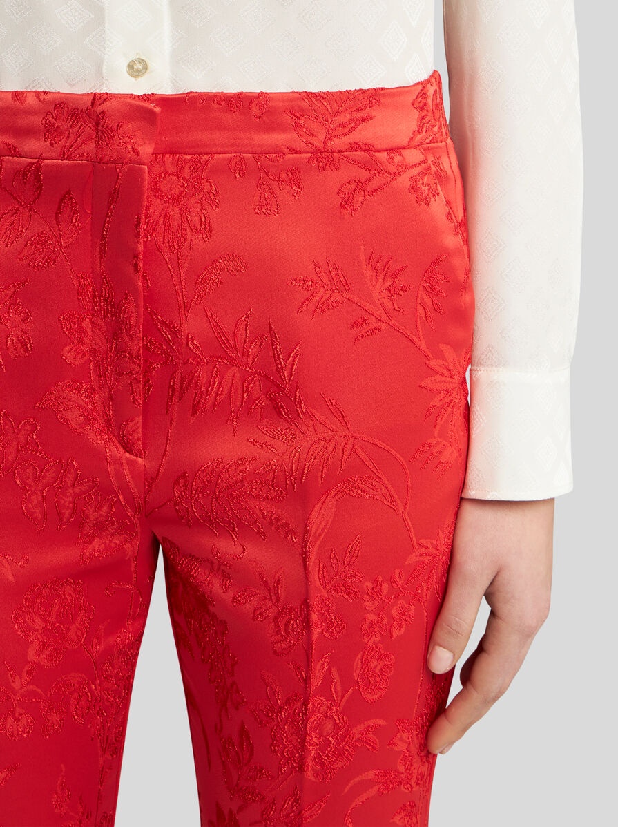 JACQUARD BROCADE CIGARETTE TROUSERS - 3