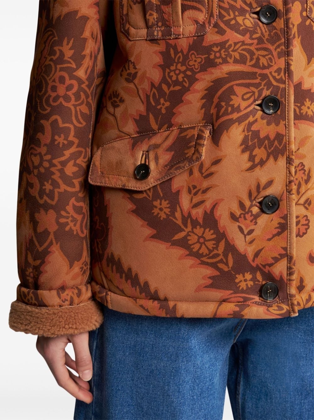 printed shearling jacket - 4