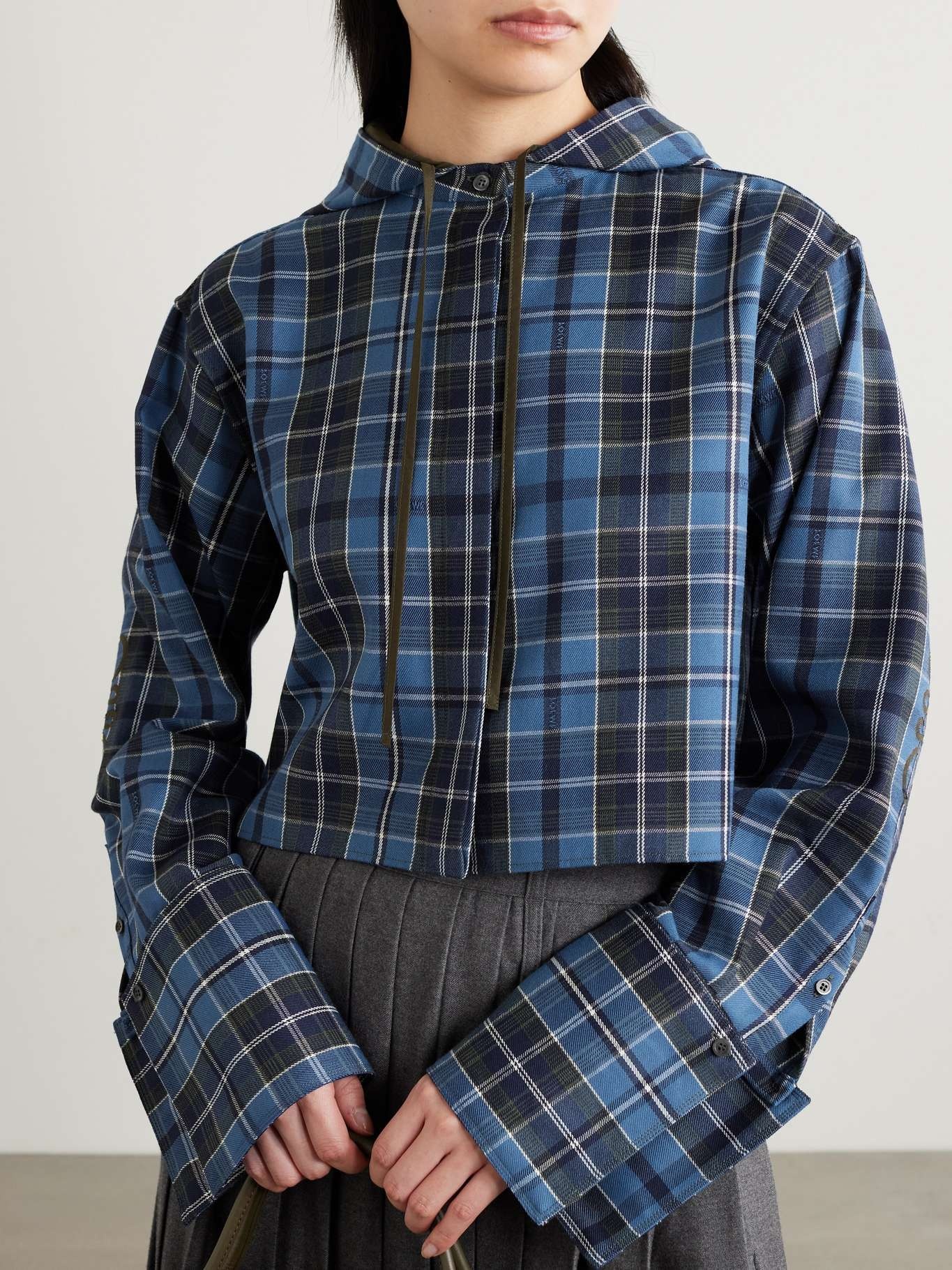 ジャケット・アウター herlipto Check Pattern Wool Blend Coat