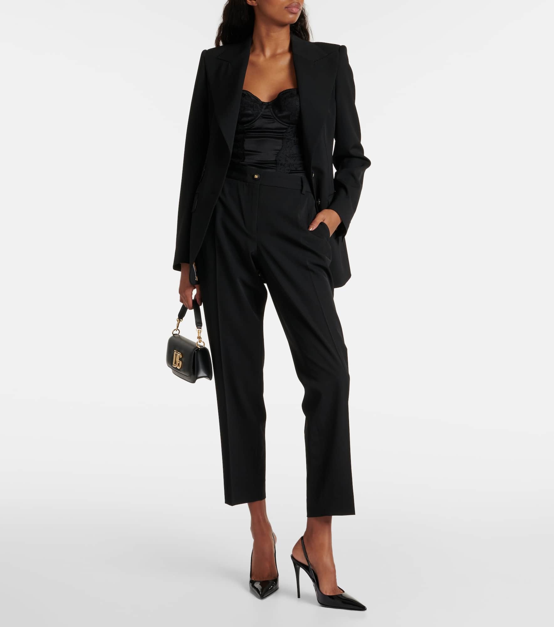 Low-rise wool-blend slim pants - 2