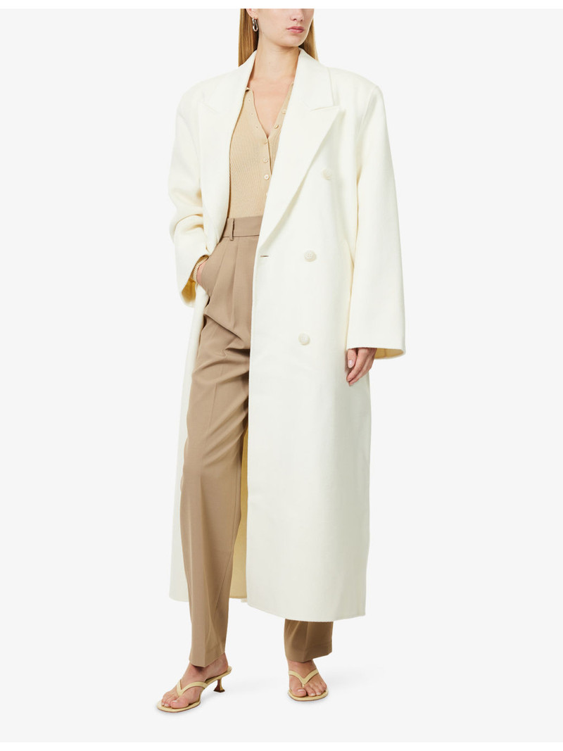 The Frankie Shop Gaia Double-Breasted Wool-Blend Coat outlook