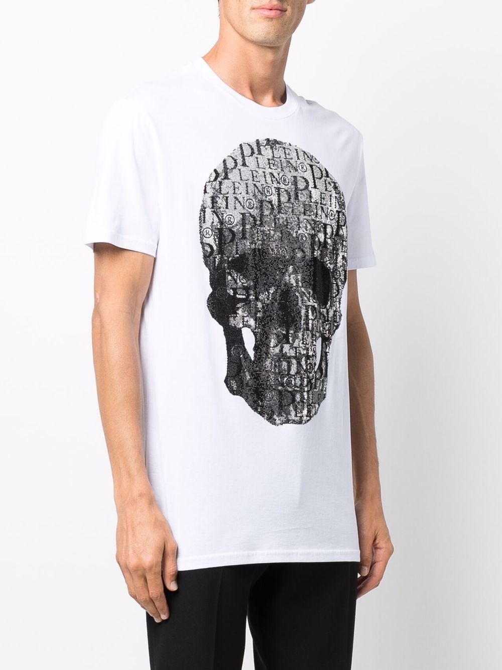 skull-print round neck T-shirt - 4