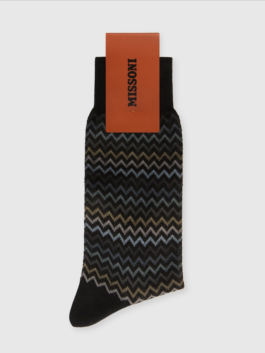 Short socks in pure cotton with zig-zag pattern. - 2
