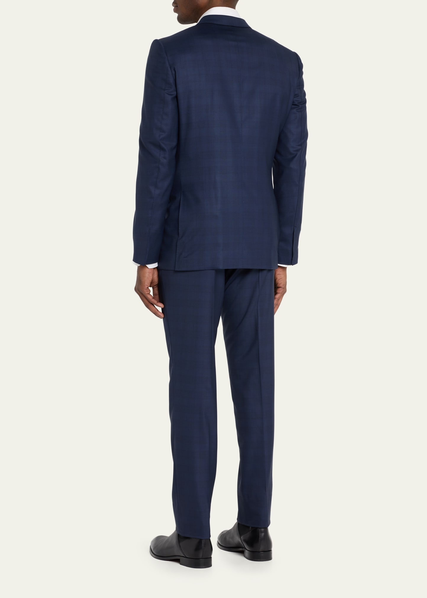 Men's Centoventimila Tonal Plaid Wool Suit - 3