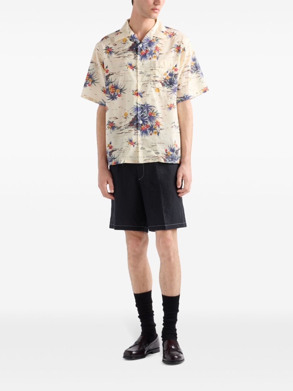 Hawaii print bowling shirt - 2