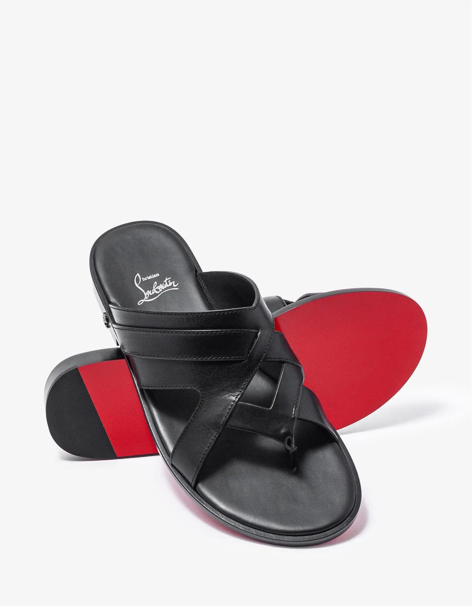 Christian Louboutin Sinouhe Black Leather Sandals - 7