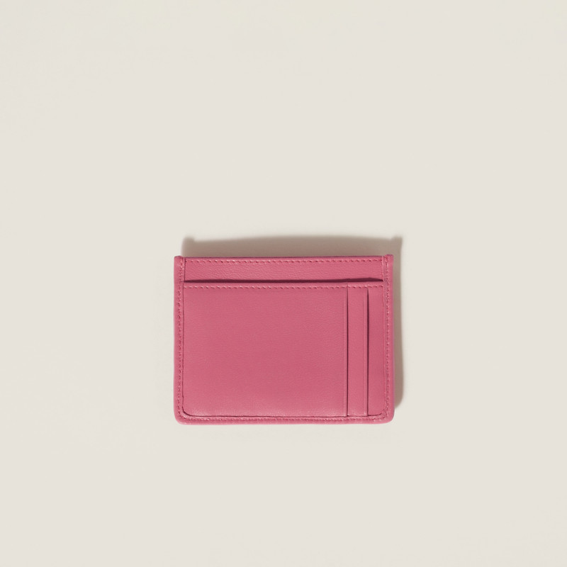 Miu Miu Matelassé nappa leather card holder outlook