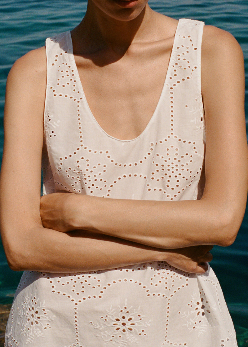Matteau Broderie Tank Mini Dress - White 8