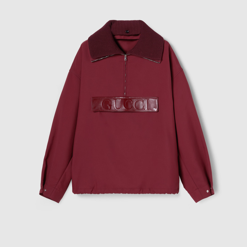 Embossed gabardine bomber jacket 1