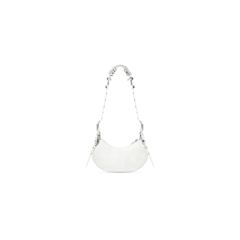 Women's Le Cagole Xs Shoulder Bag With Piercing in Optic White 5