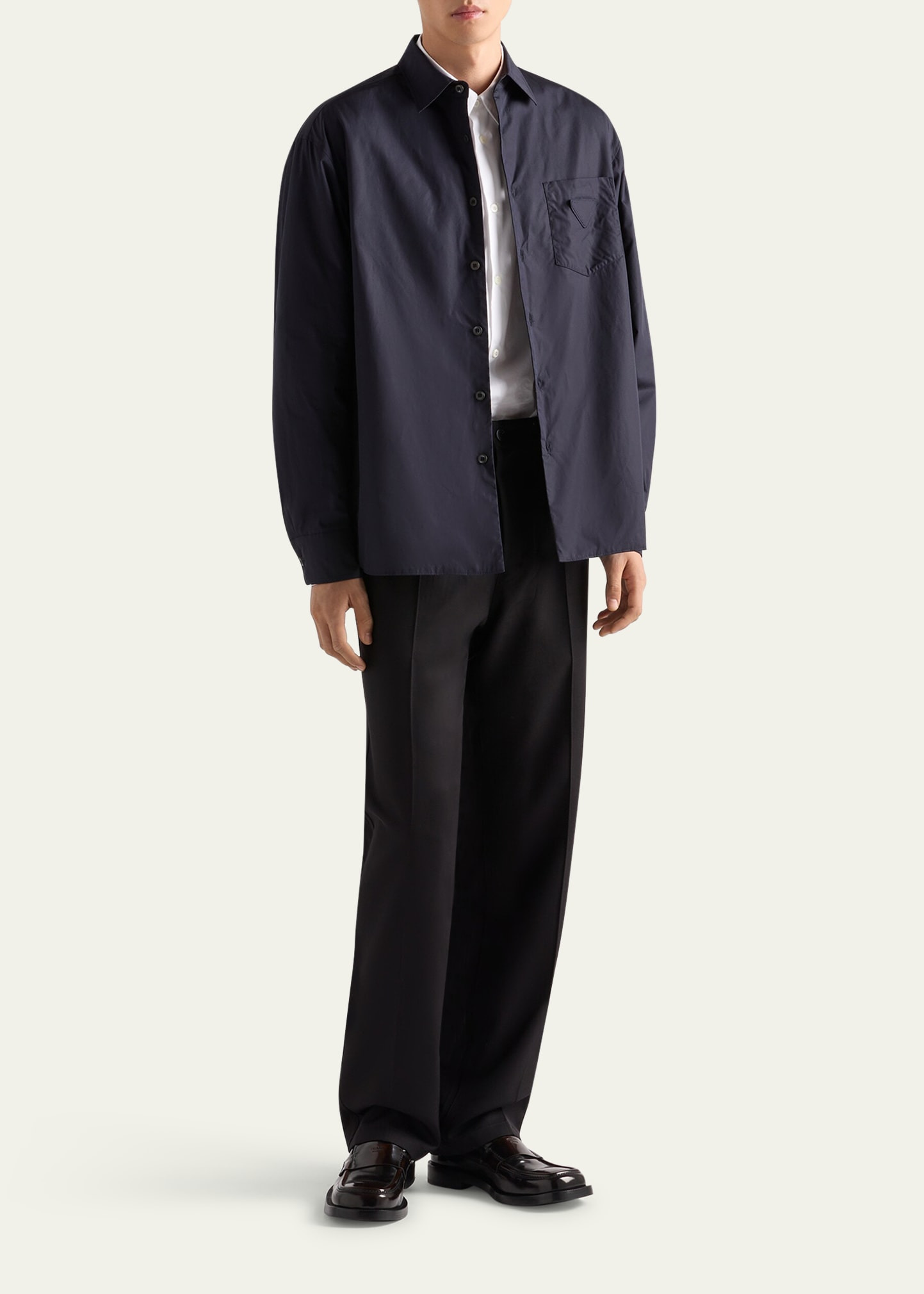 Men's Poplin Triangle-Pocket Sport Shirt - 2