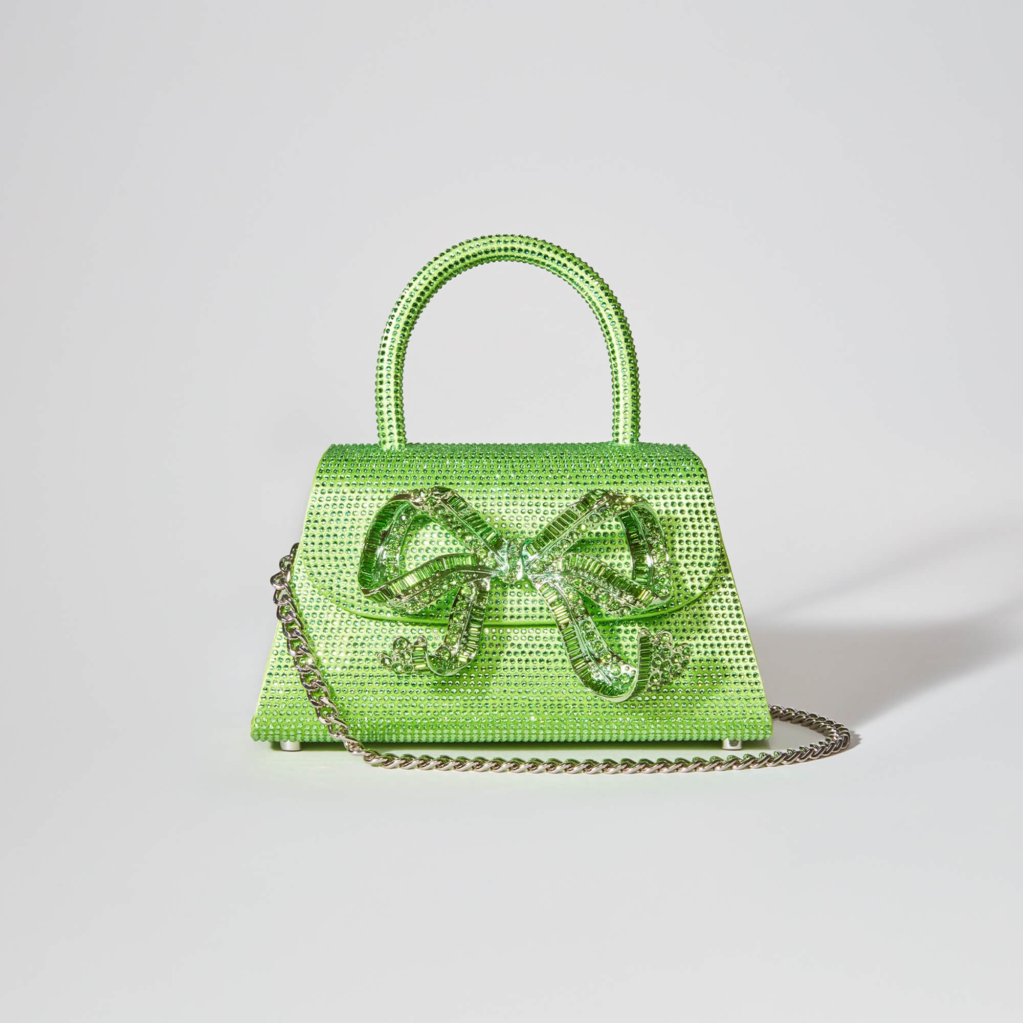 The Bow Mini in Lime Rhinestone - 4