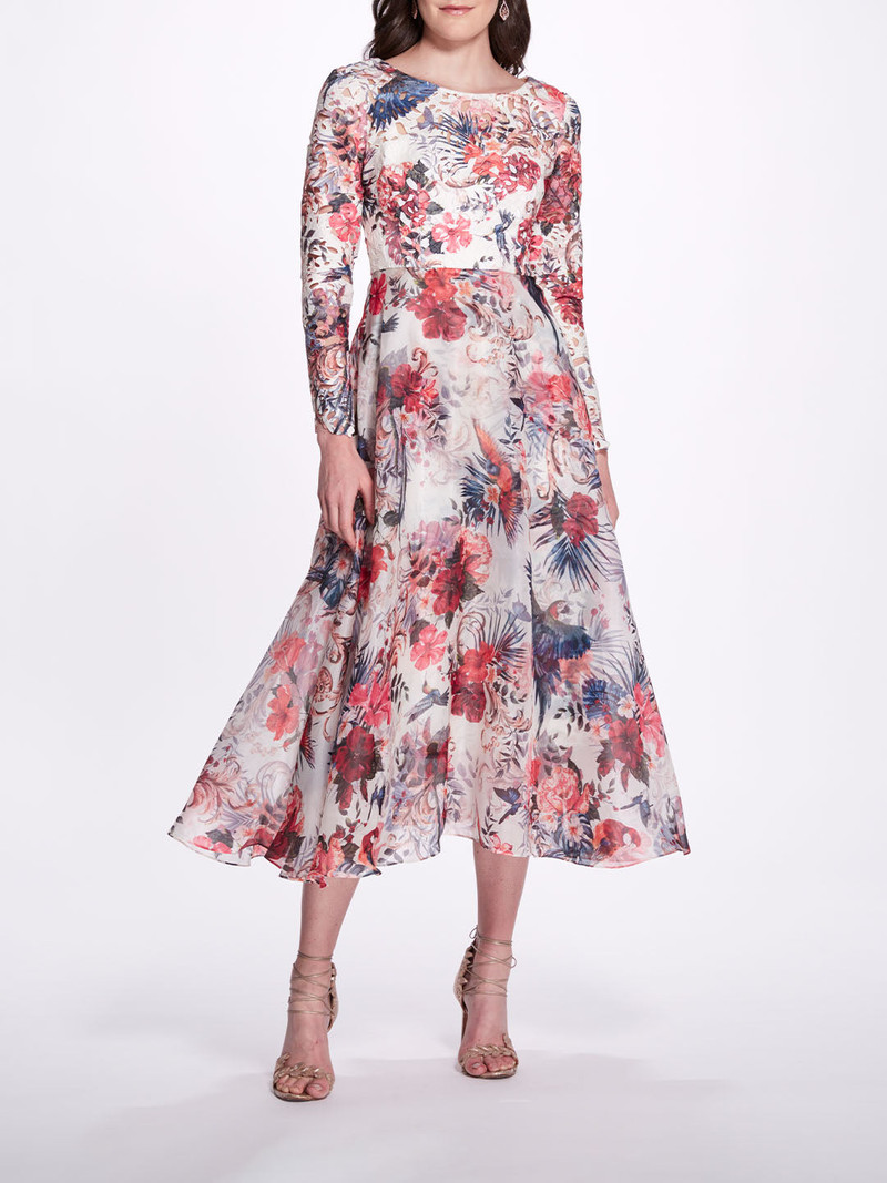 BACK KEYHOLE TEA LENGTH MIDI DRESS 1