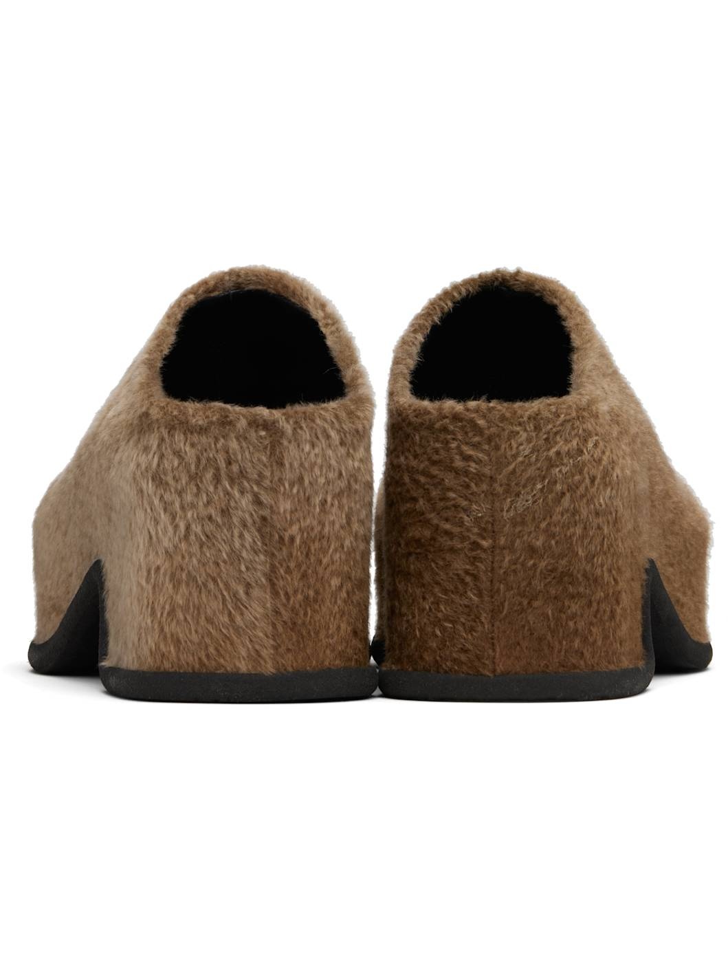 Brown Shearling Slip-on Loafers - 2