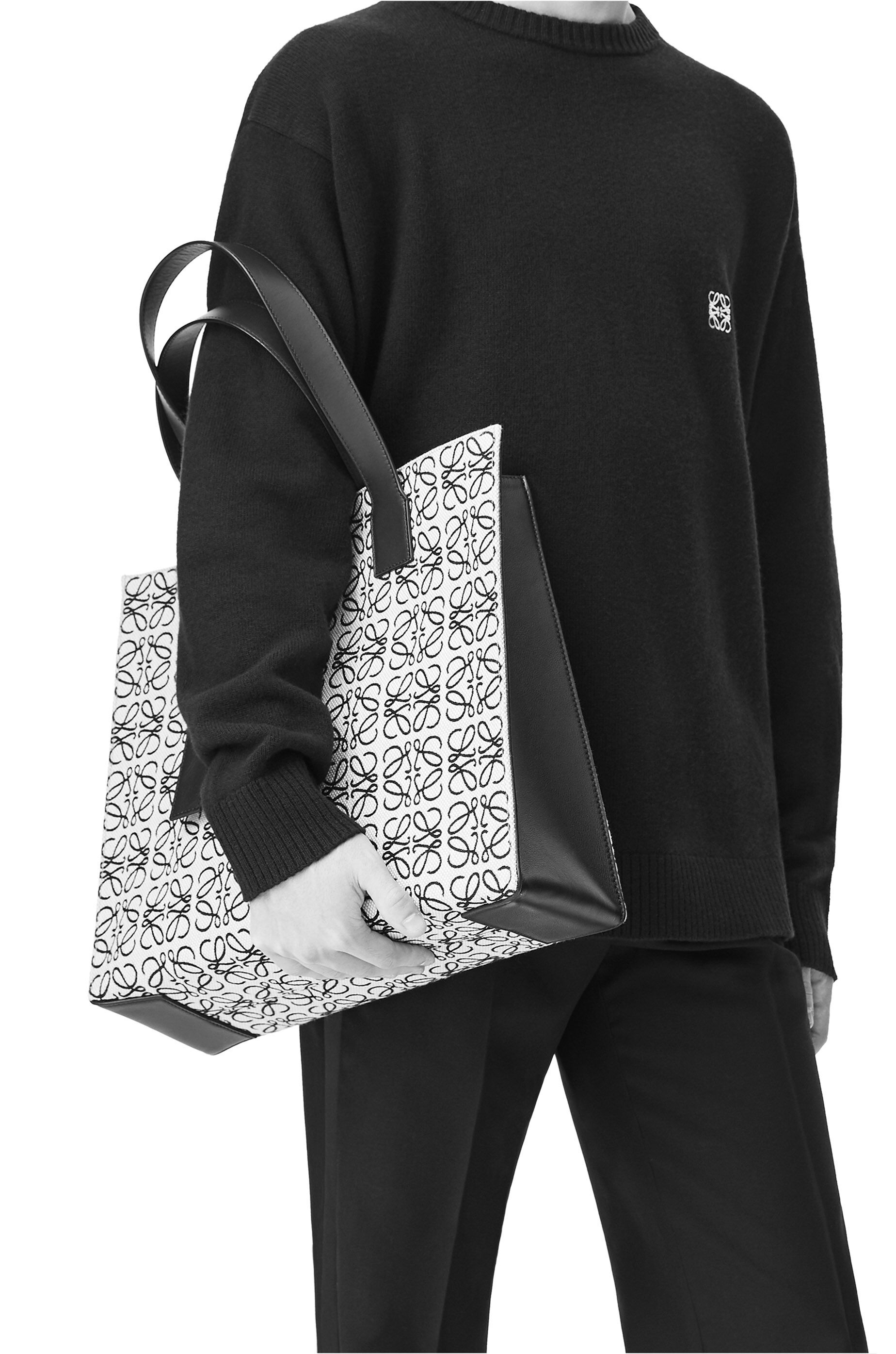 Buckle Tote in Anagram jacquard and calfskin - 2