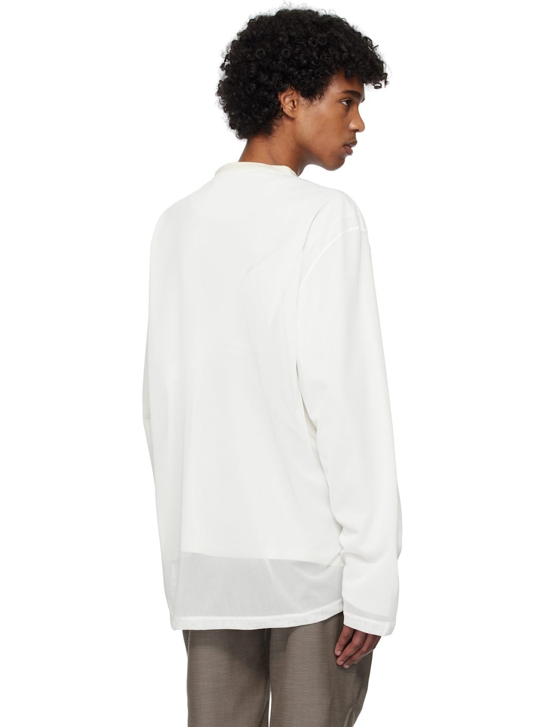 Off-White & White Inex Mesh T-shirt - 3