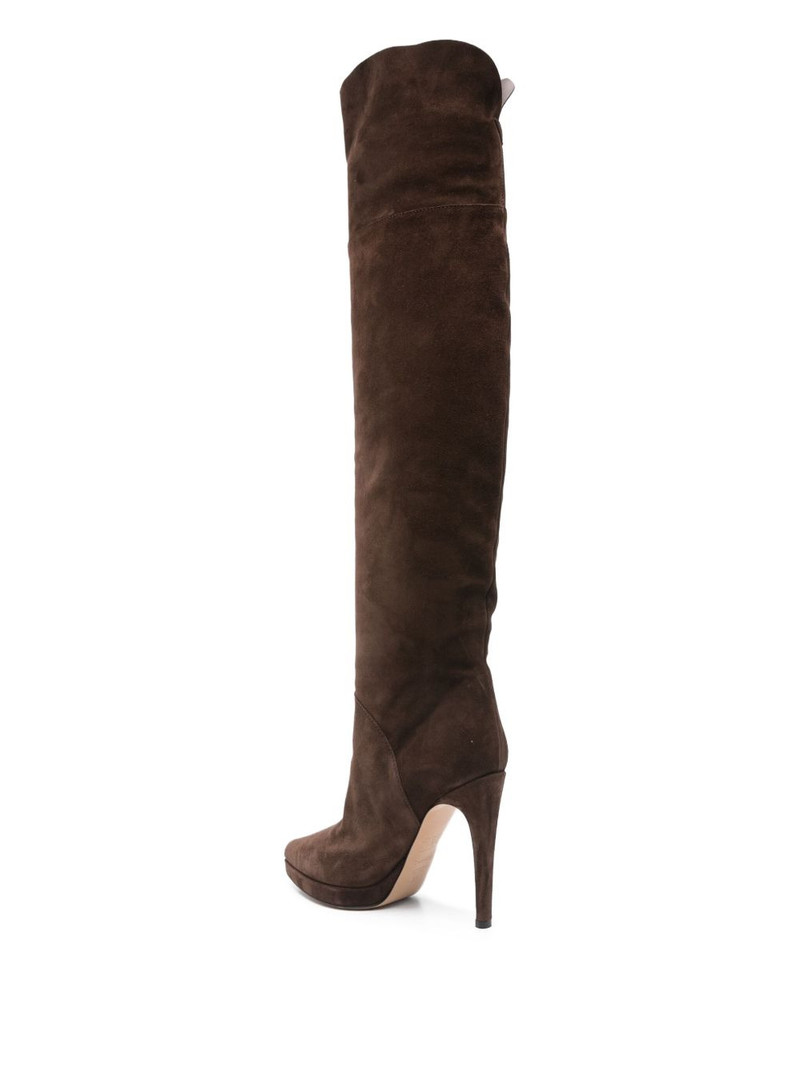 100mm suede stiletto knee-high boots 3