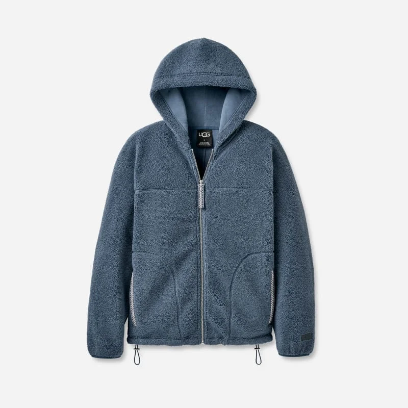 ® Men's ®braid Full Zip Hoodie Polyester Tops in Dark Wave - 1