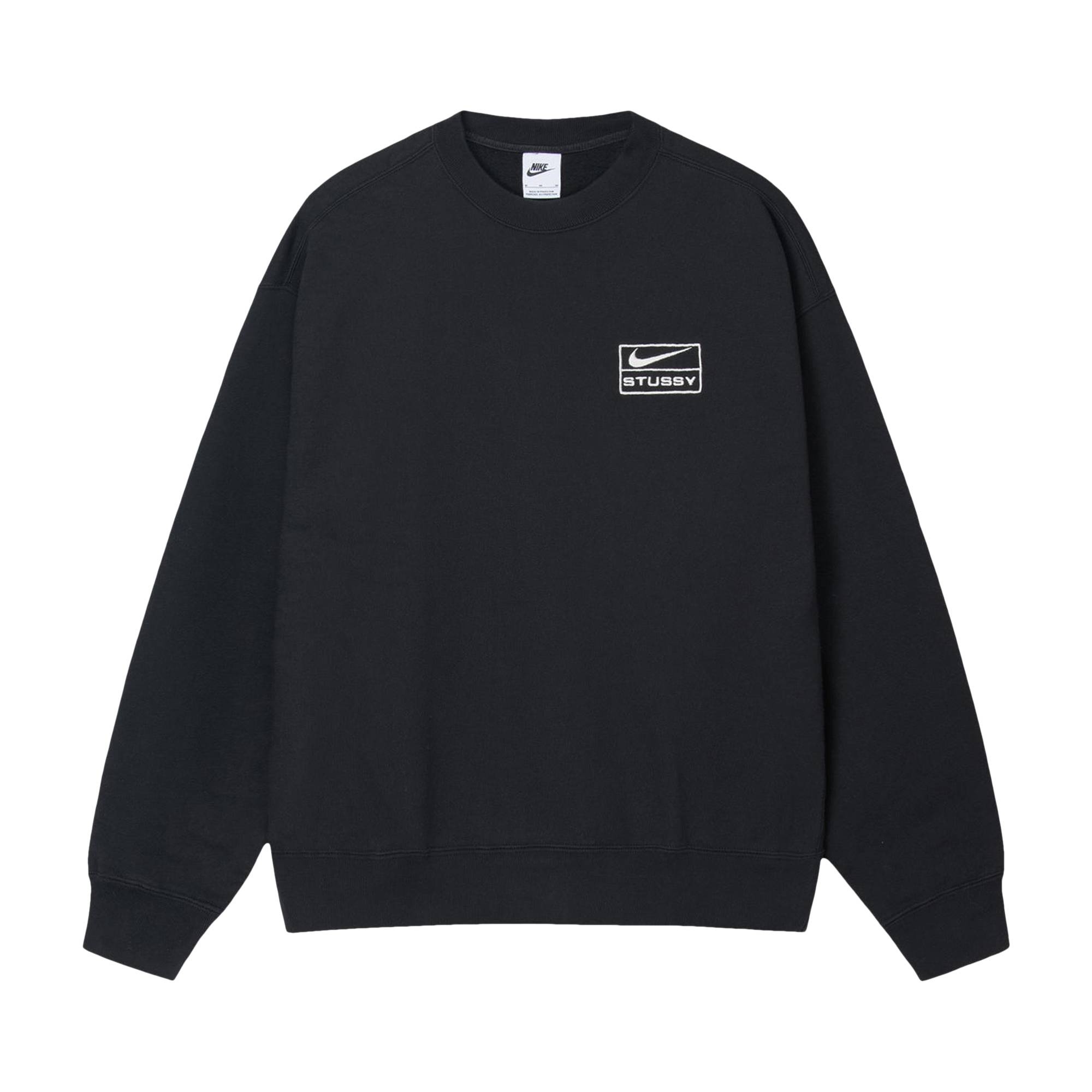 Stussy x Nike Fleece Crew 'Black' - 1