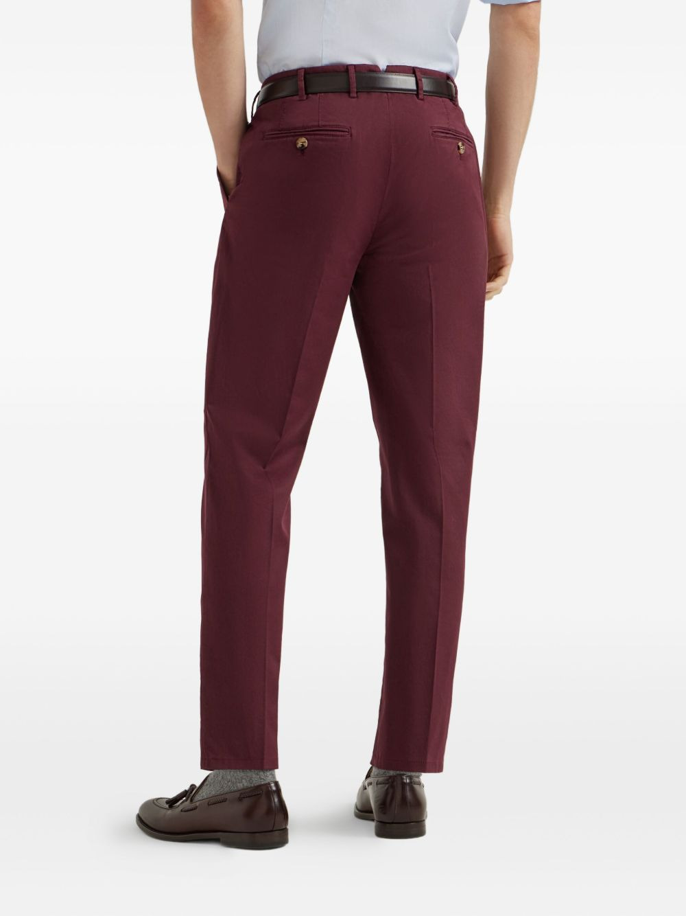 garment-dyed gabardine trousers - 4