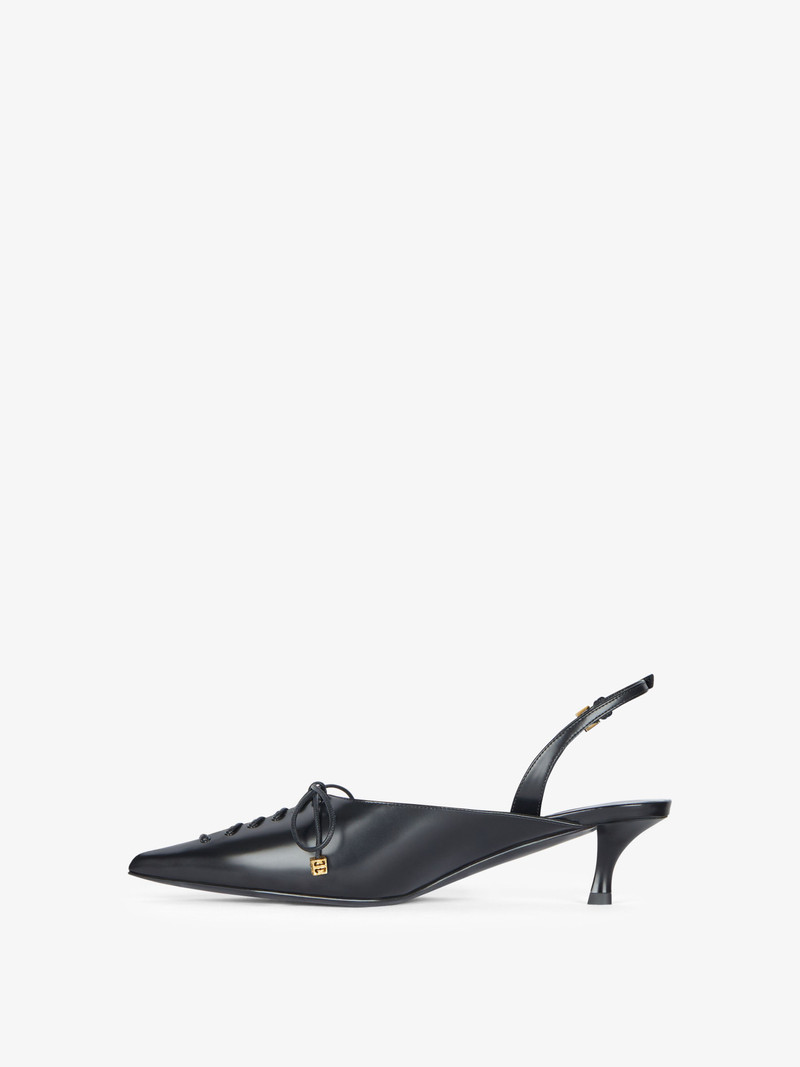 Givenchy LACE-UP SLINGBACKS IN LEATHER outlook