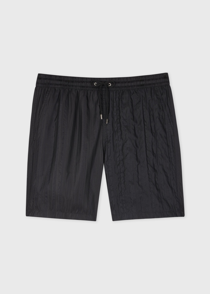 Black Tonal 'Shadow Stripe' 수영 반바지 - 1