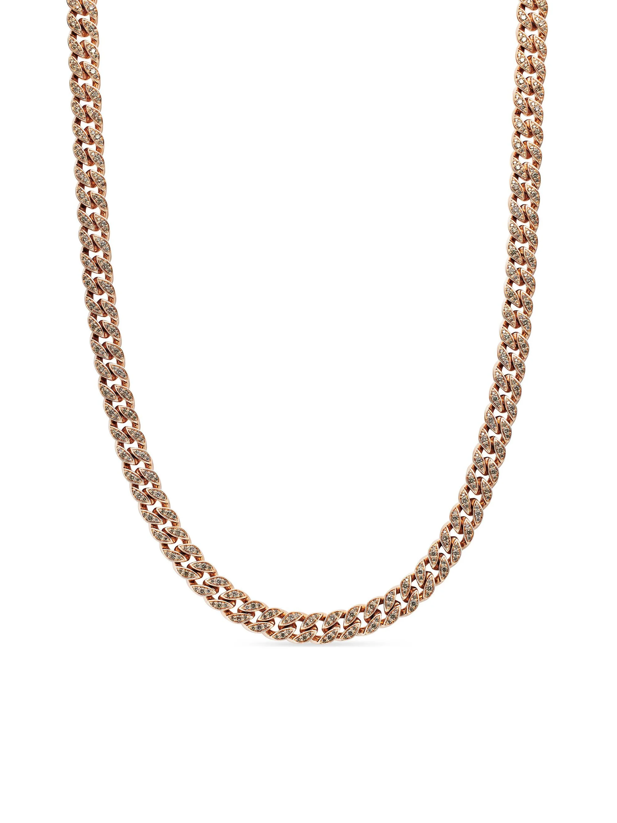 Women's Curb Chain Necklace In 18K Rose Gold - Rose Gold - 1