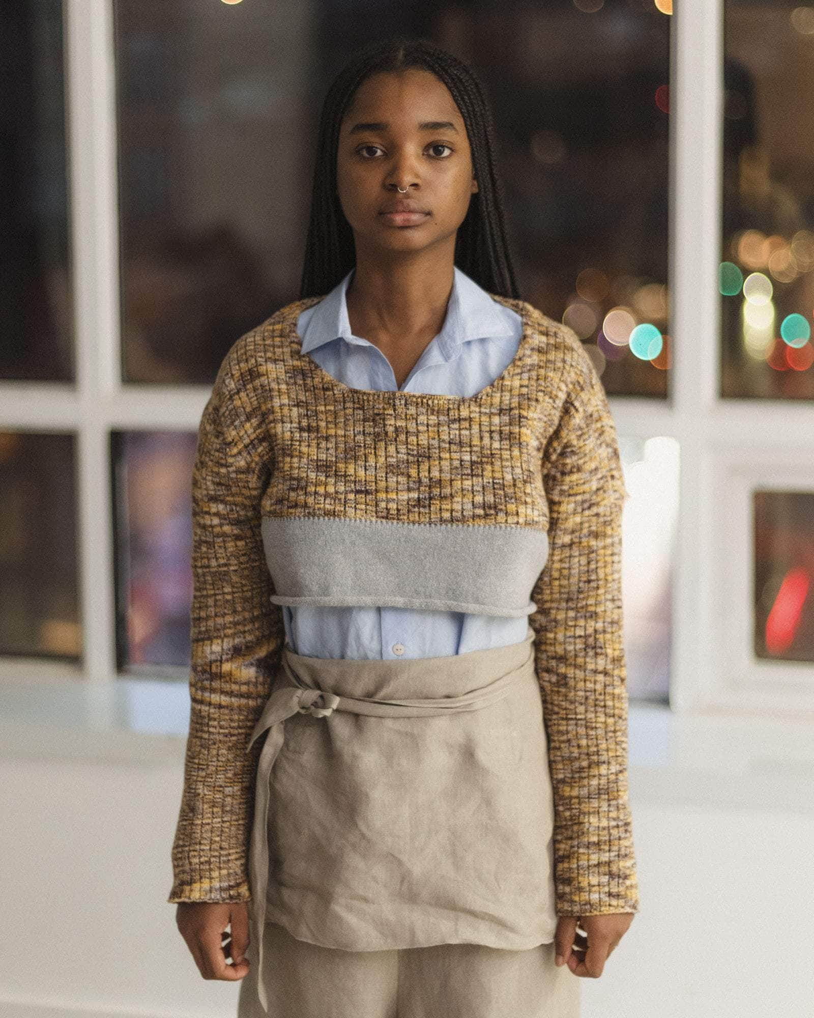 Waste Cropped Sweater - Organic Cotton Knit - 1