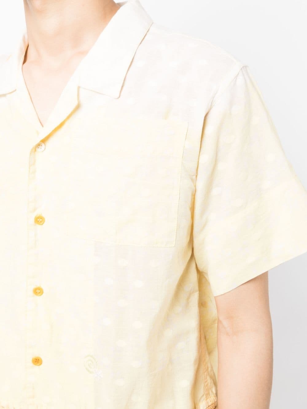 crochet-knit short-sleeved shirt - 6