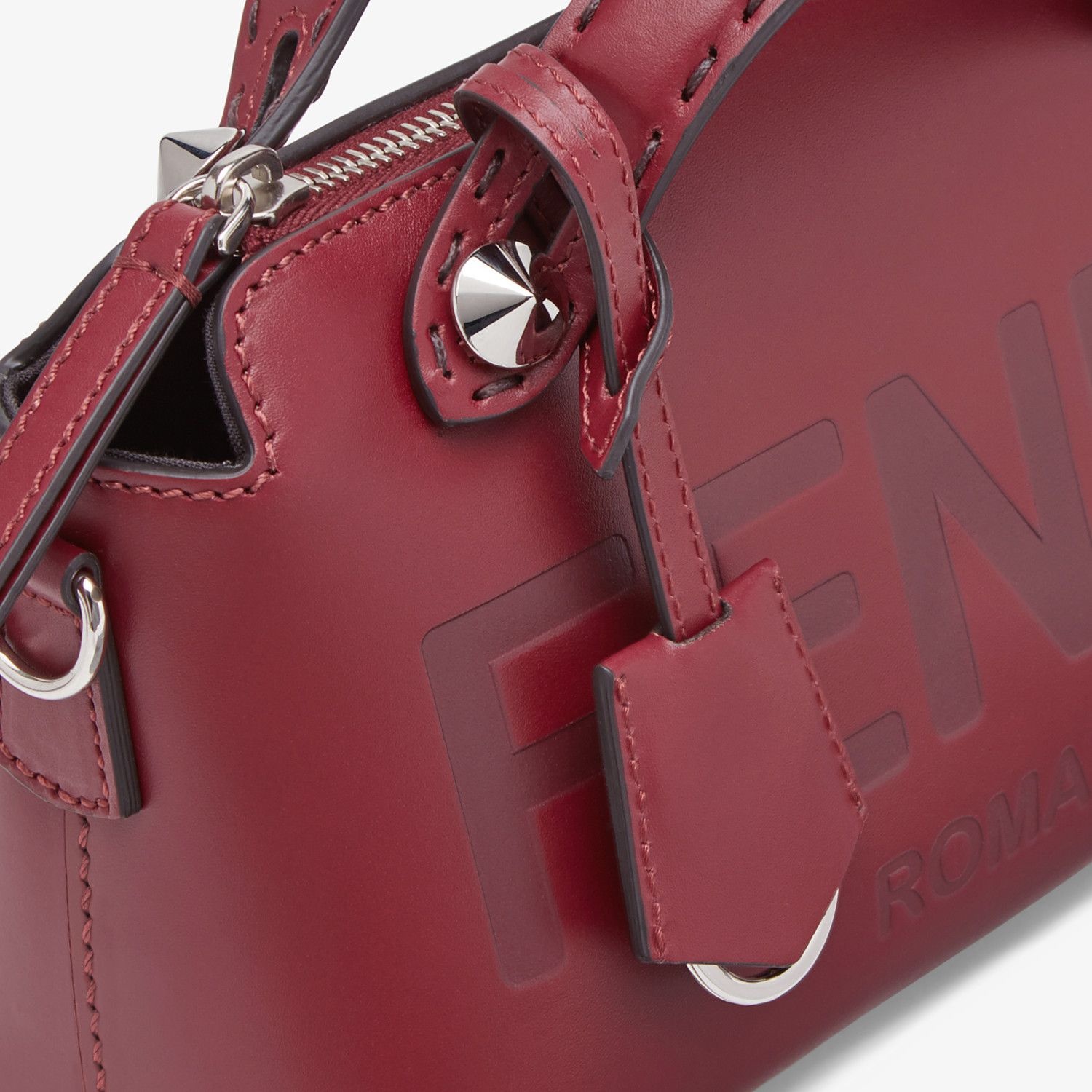 Burgundy leather Boston bag - 6