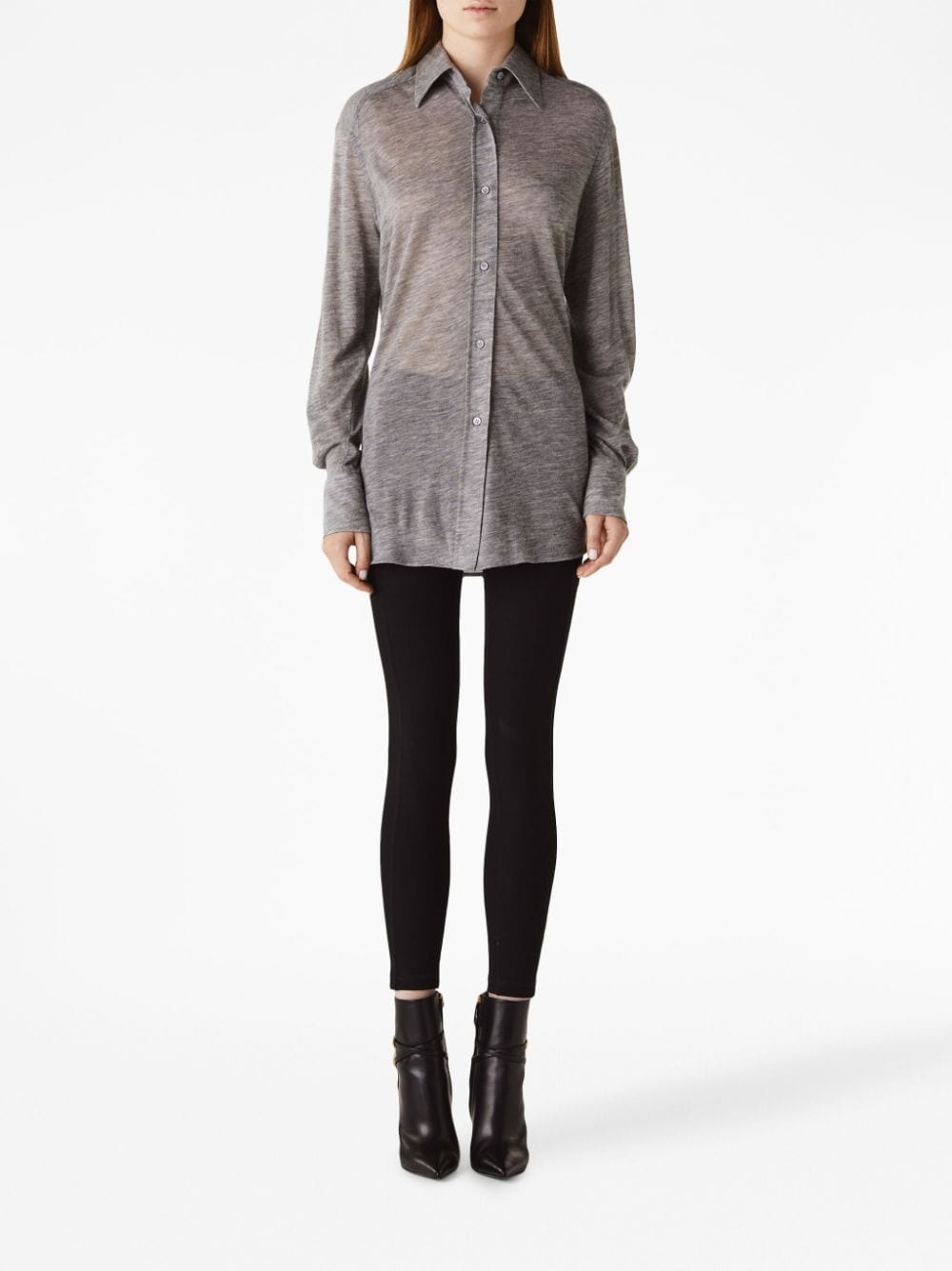 long-sleeve cashmere shirt - 2