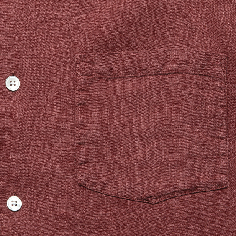 Linen Camp Shirt - Bordeaux 3
