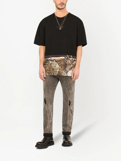 Dolce & Gabbana leopard-hem logo T-shirt outlook