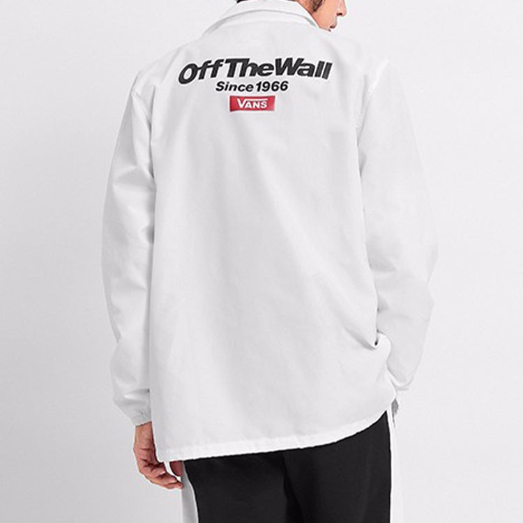 Vans Back Alphabet Logo Printing Jacket Couple Style White VN0A489UWHT - 4