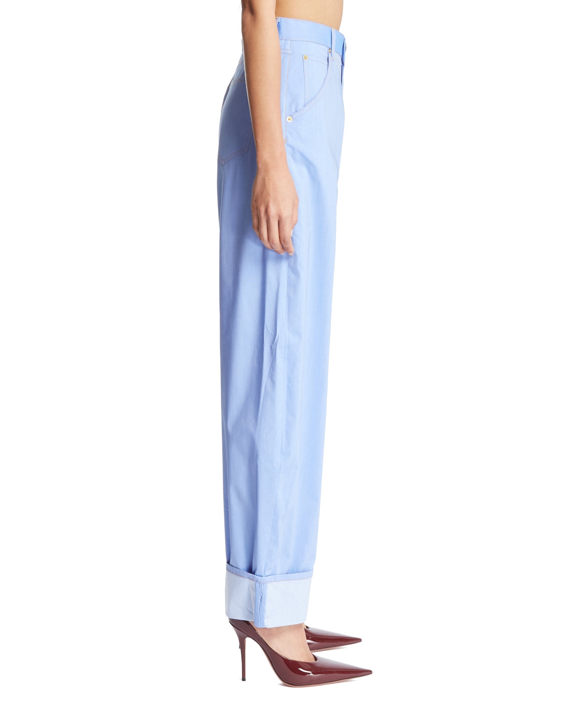 Blue Khris Barrel Leg Pants - 5