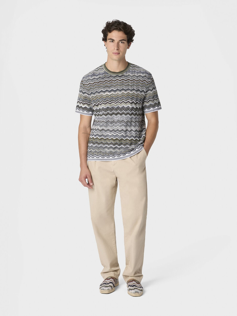 Missoni Cotton knit T-shirt with chevron pattern outlook