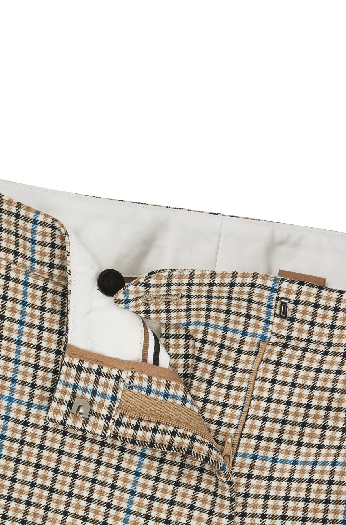 REGULAR-FIT TROUSERS IN CHECKED STRETCH MATERIAL - 6