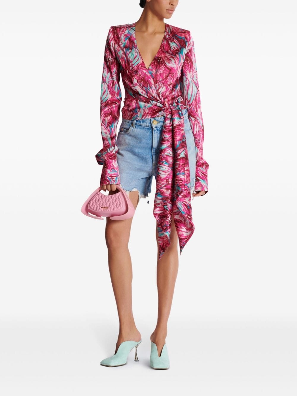 Feather-print silk blouse - 2