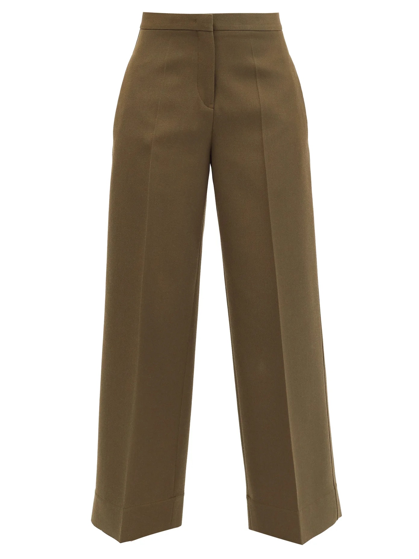 Pleated wool wide-leg trousers - 1